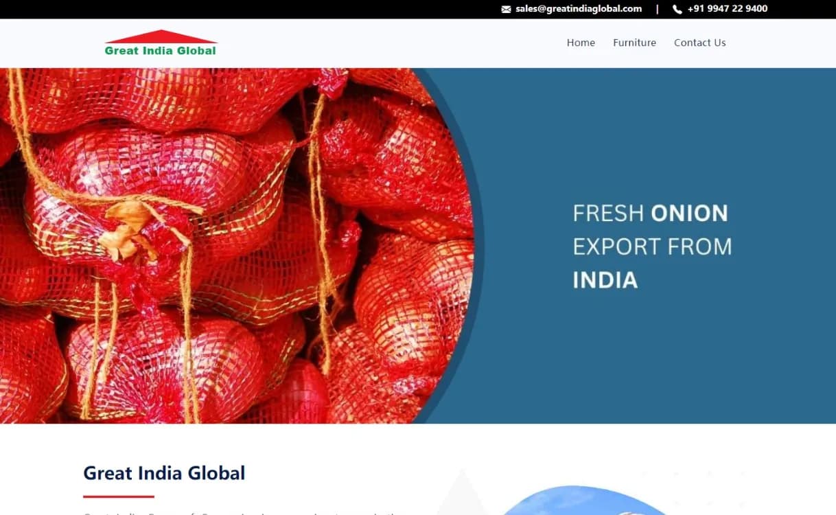 Export business web design services